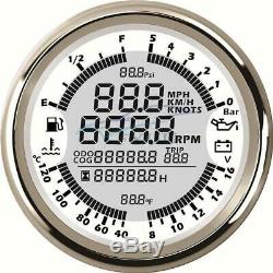 12V 6IN1 GPS Speedometer Tachometer Oil Pressure Water Temp Voltmeter Fuel Gauge