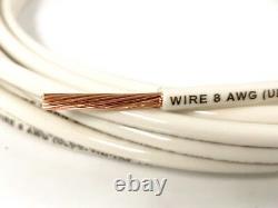 150' Feet Thhn Thwn-2 8 Awg Gauge White Stranded Copper Building Wire Vw-1