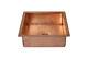 15x15 Square One Bowl Hammered Copper Bathroom Sink With Shiny Finish 18 Gauge