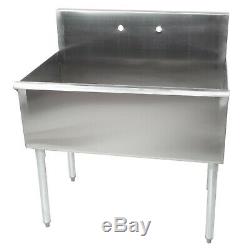 16-Gauge Stainless Steel One Compartment Commercial Utility Sink 36 x 21 x 1
