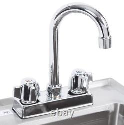 16 Gauge Stainless Steel One Compartment Drop-In Sink with 8 Gooseneck Faucet