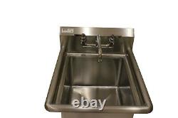 16x20x12 Bowl 16 Gauge Stainless Steel One Compartment Commercial Sink