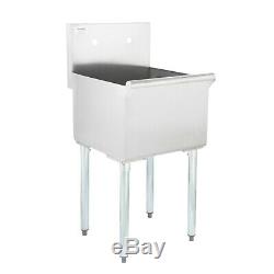 18 16-Gauge Stainless Steel One Compartment Commercial Restaurant Mop Prep Sink