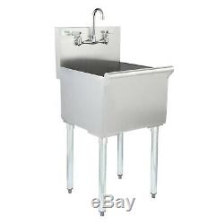 18 x 18 x 13 16-Gauge Stainless Steel One Compartment Commercial Utility Sink