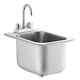 19w X 13l Stainless Steel One Compartment Drop-in Sink With Gooseneck Faucet