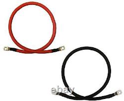 2 Gauge AWG Battery Cable Wire Lugs- Solar Marine Power Inverter Car Pure Copper