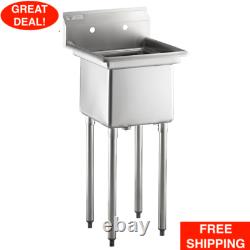 20 1/2 18 Gauge Stainless Steel One Compartment Commercial Sink NSF Restaurants
