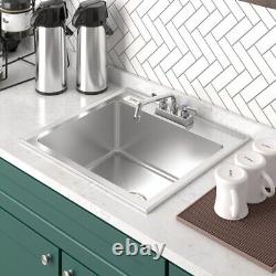 21W x 23L 16 Gauge Stainless Steel One Compartment Drop-In Sink