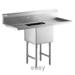 23 1/2W x 54L 16G Stainless Steel One Compartment Utility Sink with Drainboard