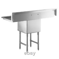 23 1/2W x 54L 16G Stainless Steel One Compartment Utility Sink with Drainboard