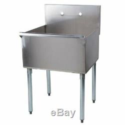 24 x 24 x 14 One Compartment Utility Sink Bowl 430 Stainless Steel 16 Gauge