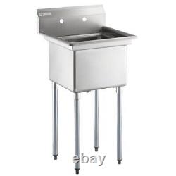 24W x 23 1/2L Stainless Steel One Compartment Commercial Utility Sink