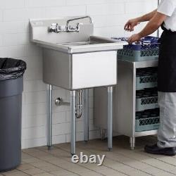 24W x 23 1/2L Stainless Steel One Compartment Commercial Utility Sink