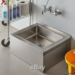 25 16-Gauge Stainless Steel One Compartment Floor Kitchen Mop Sink 20 x 16