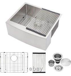 27 Single Bowl Stainless Steel Apron Farmhouse Sink 16 Gauge All-in-One Sink
