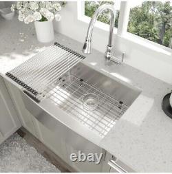 27 Single Bowl Stainless Steel Apron Farmhouse Sink 16 Gauge All-in-One Sink