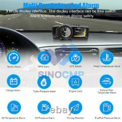 3.5'' Three Screen OBD2+GPS Smart Car Speedometer HUD Gauge with instructions