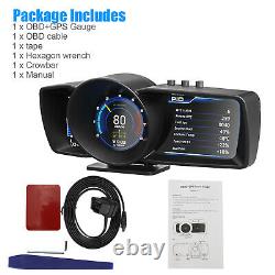 3 LCD Screen Smart Car OBD? GPS Gauge HUD Heads Up Display Speedometer RPM Alarm