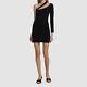 $300 Gauge 81 Women's Black Off-shoulder One-sleeve Mini Dress Size S