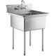 30w X 29l Stainless Steel One Compartment Commercial Utility Sink With Faucet
