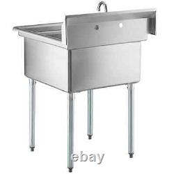 30W x 29L Stainless Steel One Compartment Commercial Utility Sink with Faucet