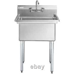 30W x 29L Stainless Steel One Compartment Commercial Utility Sink with Faucet