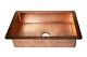 33x22 Drop-in One Bowl Hammered Copper Kitchen Sink With Shiny Finish 16 Gauge