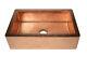 33x22 Farmhouse One Bowl Apron Hammered Copper Kitchen Sink Shiny & 16 Gauge
