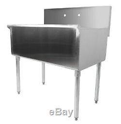 36 16-Gauge Stainless Steel One Compartment Commercial Utility Sink 36 x 21