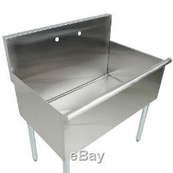 36 16-Gauge Stainless Steel One Compartment Commercial Utility Sink 36 x 21