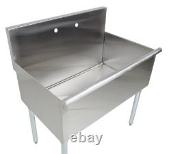 36 16-Gauge Stainless Steel One Compartment Commercial Utility Sink Garage Wash
