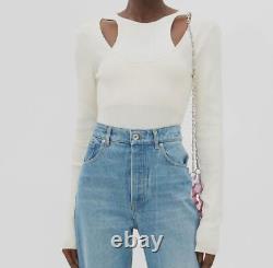 $390 Gauge81 Women's Ivory Gyda Cutout Layered Knitted One-Piece Bodysuit Size S