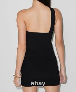 $400 Gauge81 Women's Black Soria One Strap Asymmetric Neck Mini Dress Size M