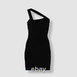 $400 Gauge81 Women's Black Soria One Strap Asymmetric Neck Mini Dress Size M