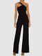 $430 Gauge81 Women's Black One-shoulder Wide-leg Rueda Jumpsuit Size Xxs