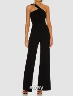 $430 Gauge81 Women's Black One-Shoulder Wide-Leg Rueda Jumpsuit Size XXS