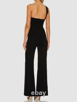 $430 Gauge81 Women's Black One-Shoulder Wide-Leg Rueda Jumpsuit Size XXS