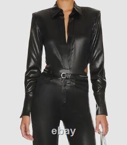 $440 Gauge 81 Women's Black Long Sleeve Cutout One-Piece Bodysuit Size L