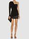 $460 Gauge81 Women's Black Draped One-shoulder Saratov Bodycon Dress Size M