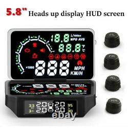 5.8 Car HUD Display Windshield Projector Car Speed & Diagnostic Monitor System