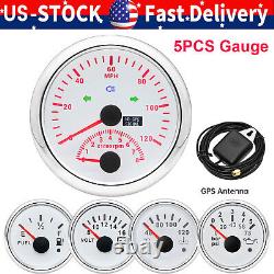 5 Gauge Set 85mm GPS Speedometer withtacho&52mm Fuel Level Oil Pressure Temp Volt