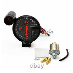 5 Tachometer RPM Meter with Shift Light Oil Pressure Water Temp Gauge Sensor Kit