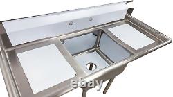 54 W 18 Gauge Stainless Steel Commercial Utility One Compartment Sink