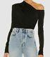 $570 Gauge81 Women's Black Sandovo One Shoulder Long Sleeve Snap Bodysuit Size S