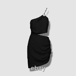 $570 Gauge81 Women's Black Silk Cutout One-Shoulder Midori Bodycon Dress Size M