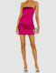 $570 Gauge81 Women's Pink Sleeveless One Shoulder Satin Bodycon Dress Size Large