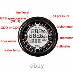 6 in 1 Multi-functional GPS Speedometer Car Boat Tachometer Water Temp Gauge