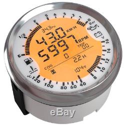 6in1 7-Color LED Backlight Car GPS Speedometer Tachometer Oil Pressure Voltmeter