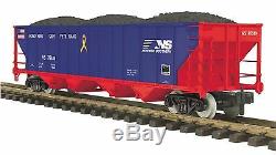 70-75055 MTH ONE-GAUGE Norfolk Southern #76639(Veterans) 4-Bay Hopper Car withCoal