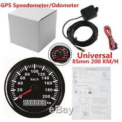 85mm 200 KM/H Car Motor Stainless GPS Speedometer Waterproof Digital Gauges Kit